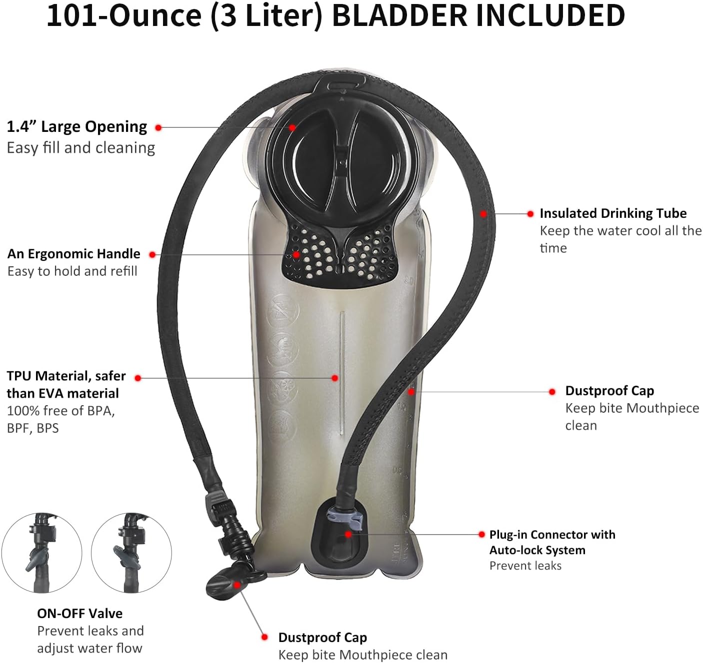 Unigear Tactical Hydration Packs Backpack 1050D with 3L Water Bladder, Thermal Insulation Pack Keeps Liquid Cool up to 4 Hours for Hiking, Cycling, Hunting and Climbing