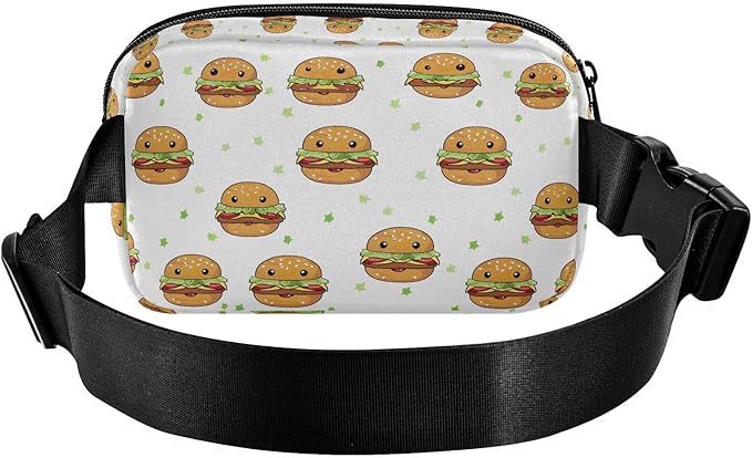 Kawaii Hamburger Fanny Pack for Women Men Water Resistant Fashion Waist Packs with Adjustable Strap Belt Bag for Travel Workout Jogging Hiking 21219480