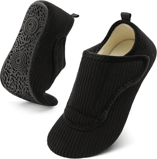 BARERUN Slippers for Women Men Wide House Diabetic Shoes for Women Men Warm Arthritis Edema Swollen Neuropathy Socks Slip on Adjustable Fuzzy Comfy Soft Womens Mens Bedroom Sliipers