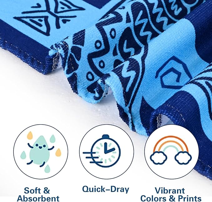 LIVILAN Microfiber Blue Sea Turtle Beach Towel Blanket, Thin Lightweight Absorbent Quick Dry Sand Free Swimming Bath Shower Pool Towels Sea Turtle Gifts for Men Women Girls, 30 X 60