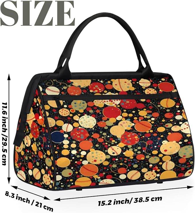 Colored Circles Overnight Weekender Bag for Women Men Travel Duffel Bags Waterproof Luggage Carry on Sports Yoga Gym Bag