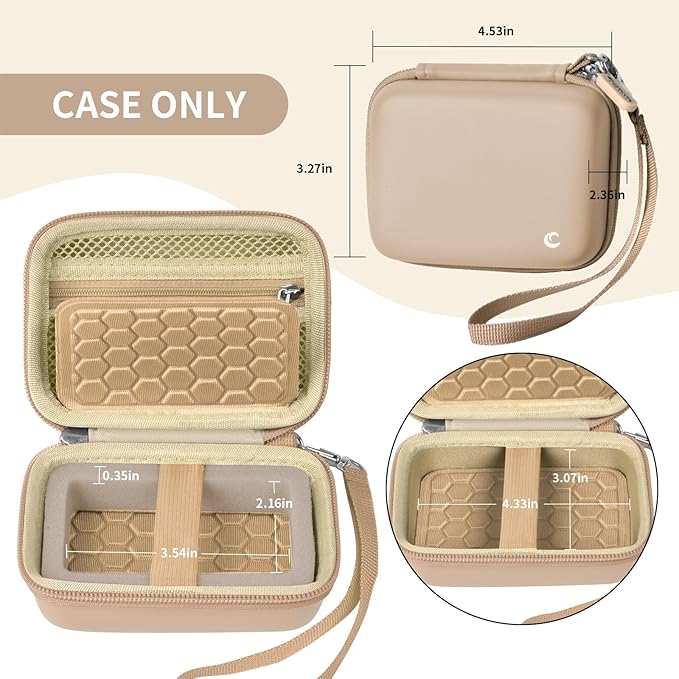 Comecase Carrying & Protective Case for Digital Camera, for CAMKORY/for Kodak Pixpro/for Canon PowerShot ELPH 180/190 / for Sony DSCW800 DSCW830 Cameras for Travel - Beige