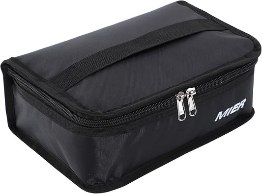 MIER Small Lunch Bag for Kids & Adults Compact Insulated Lunch Box Portable Thermal Mini Cooler for Work School Travel, Black