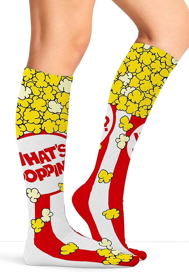 Cherokee Women's 10-15mmHg Compression Socks – Fun Print Knee Highs with Light Support, Soft Feel - PRINTSUPPORT