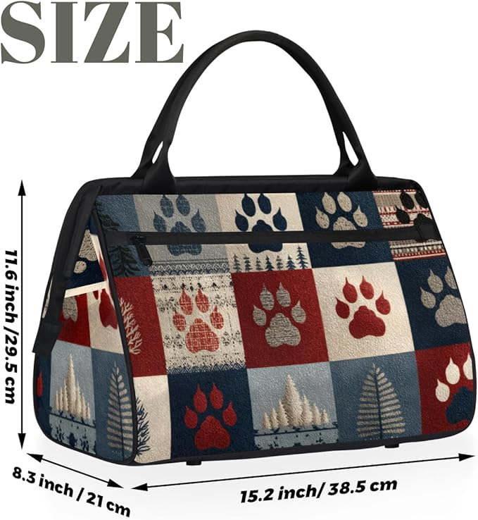 Footprint Overnight Weekender Bag for Women Men Travel Duffel Bags Waterproof Luggage Carry on Sports Yoga Gym Bag