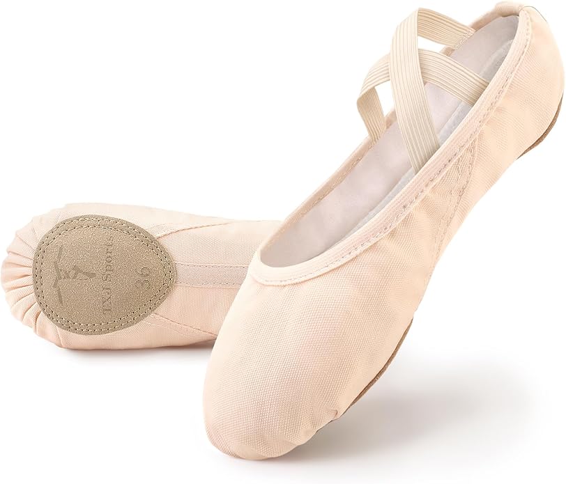 TXJ Sports Ballet Shoes for Women Girls, Women's Ballet Slipper Canvas Dance Shoes Split Sole Yoga Dance Flats