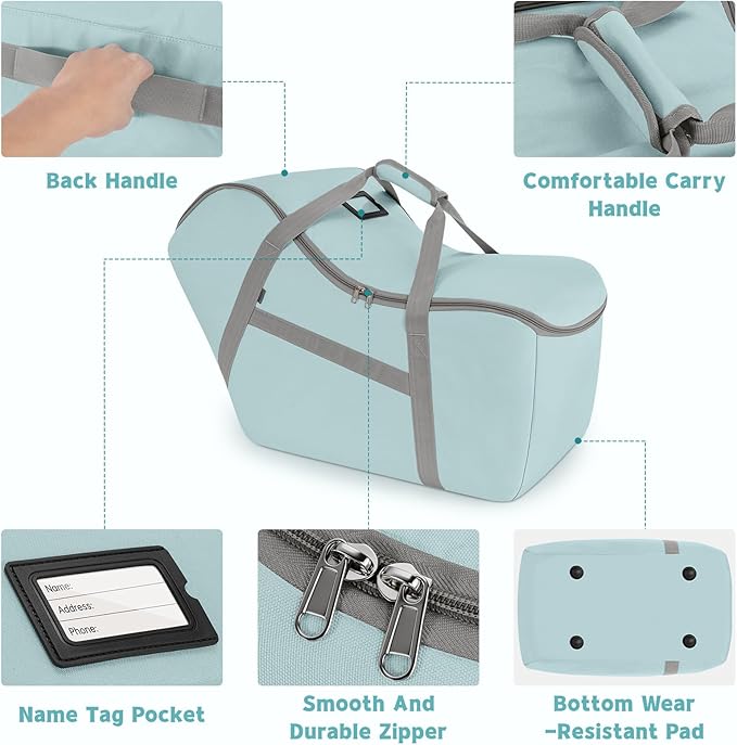 Padded Car Seat Bag Compatible with most Nuna Pipa car seats, UPPAbaby MESA V2 without Base & Chicco KeyFit 30 and base, Car Seat Travel Bag for airplanes