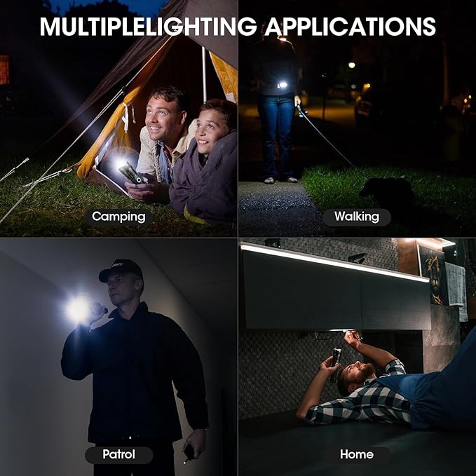 Flashlights Rechargeable LED High Lumens - 4 Pack 90,000LM Super Bright Flashlight, Adjustable Powerful Flash Light with 5 Modes, Waterproof Handheld Flashlight for Home, Camping