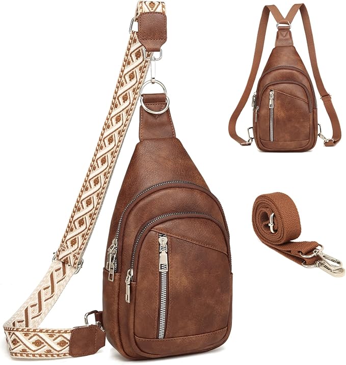 MYHOZEE Small Diaper Bag Crossbody Sling Purse for Women - 2 in 1 Leather Backpack with 2 Straps for Short Trips Work Daily | Mini diaper bag, Instant Wipes pocket, Adjustable Straps, Credit card slot, Moms and dads, Reusable Wipe pouchs