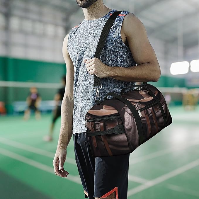 Oxford Cloth Horse Saddle with A Cowboy Hat Wild Gym Bag,Duffle Bag with Shoes Compartment And Adjustable Shoulder Straps，Weekender Bags for Men Women.