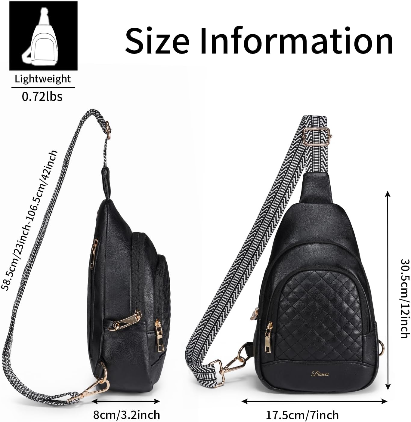 Crossbody Bags for Women Anti Theft Small Sling Handbag with Zipper Lock Vegan Leather RFID Blocking Chest Pure