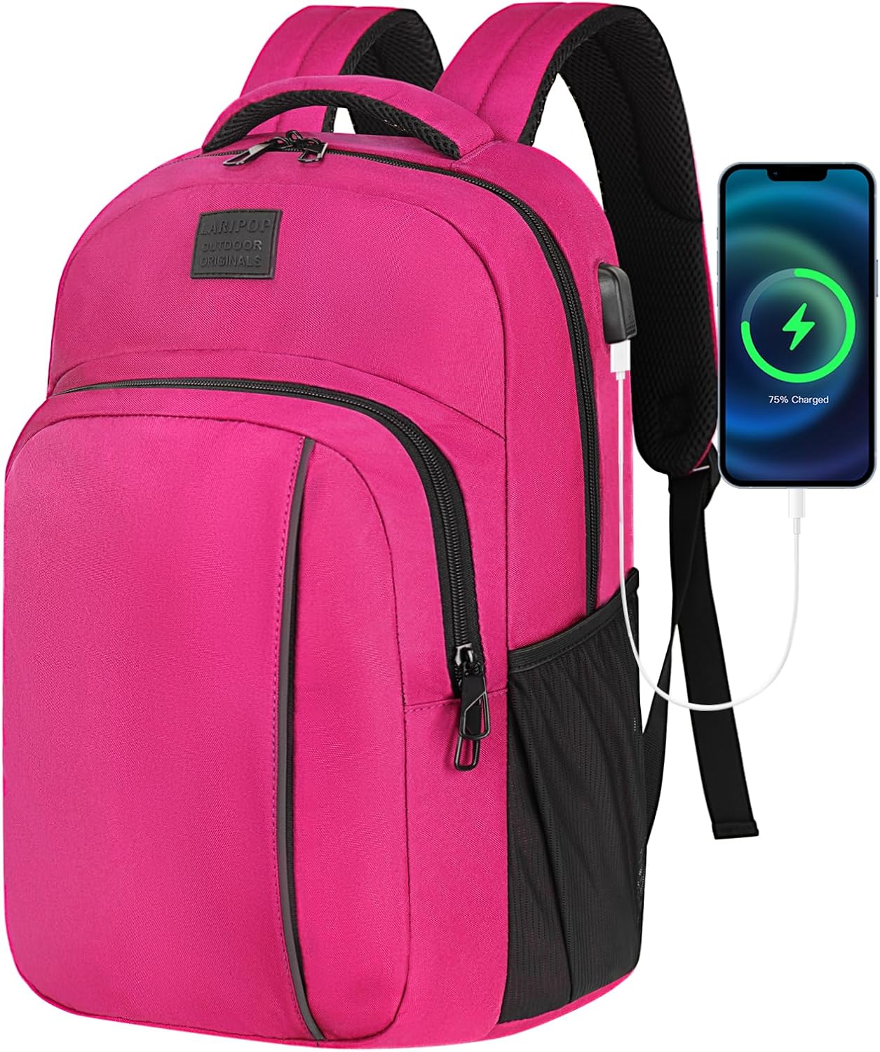 LARIPOP Extra Large Backpack,17.3 Inch Business Laptop backpack for Men Women with USB Charging Port,Water-Resistant Laptopack Weekender Daypack for Work College Computer