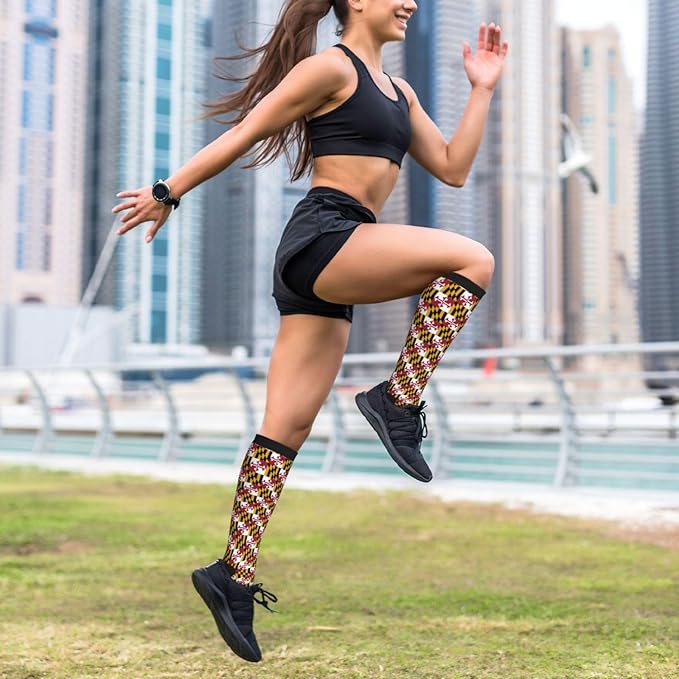 Compression Socks Knee High Circulation Support Socks For Women Men Athletic Running Work Hiking Cycling Travel