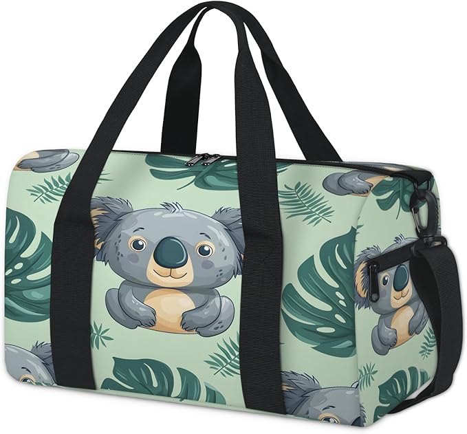 Palm Leaf Koala Travel Duffle Bag for Women Men, Overnight Weekender Bag, Carry on Tote for Sport Gym