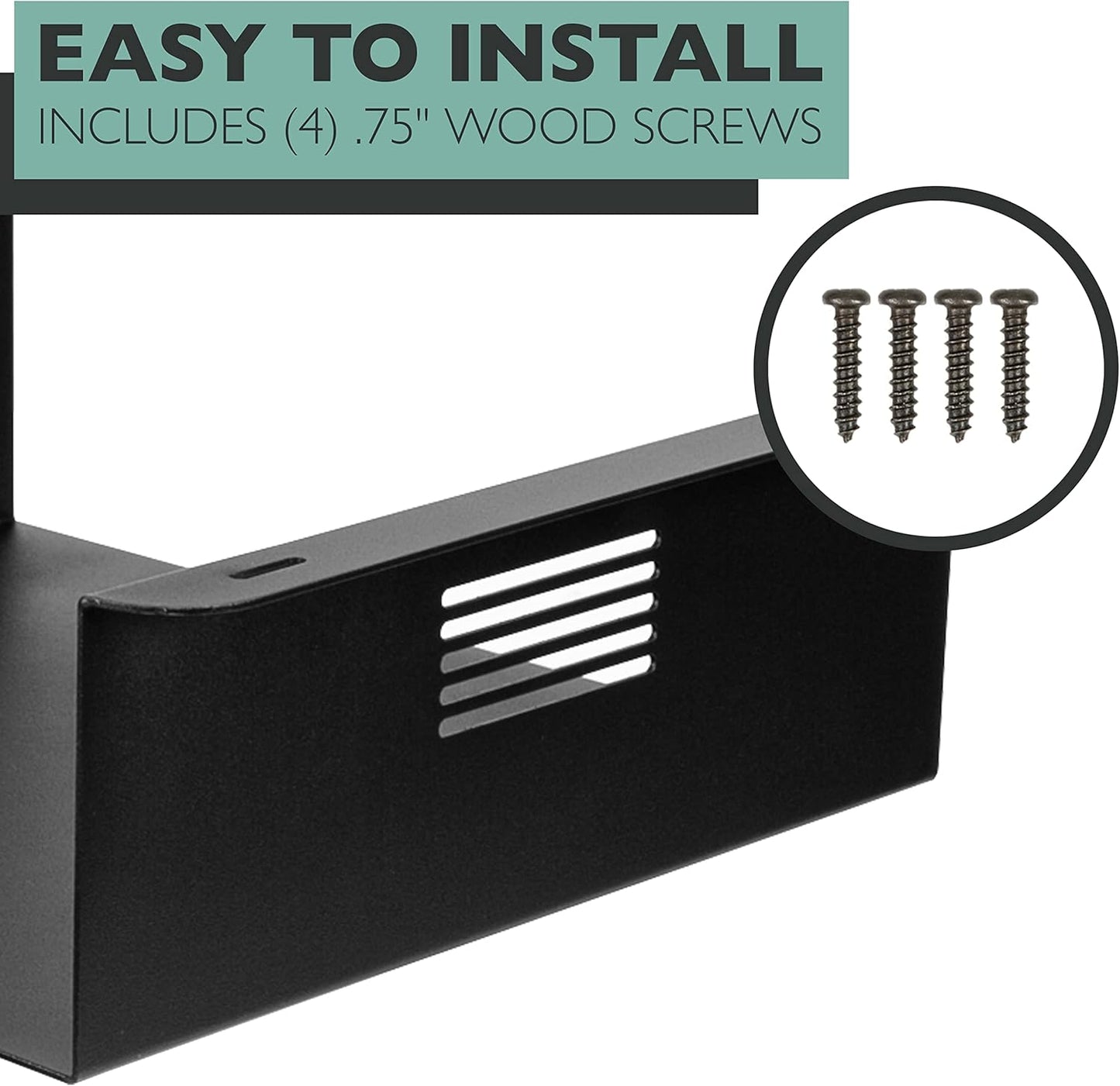 Ilyapa Under Desk CPU Mount, Steel Under Desk Computer Mount Vented Sides, PC Wall Storage, Laptop Stand, Shelf for Office Storage, 4x12x11 Inches