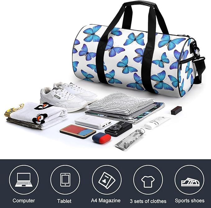 Workout Lightweight Duffel Bags Butterfly (89) Carry On Weekender Overnight Bag Gym Sport Yoga Dance Bags