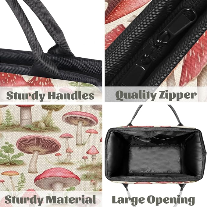 Cottagecore Mushroom Overnight Weekender Bag for Women Men Travel Duffel Bags Waterproof Luggage Carry on Sports Yoga Gym Bag