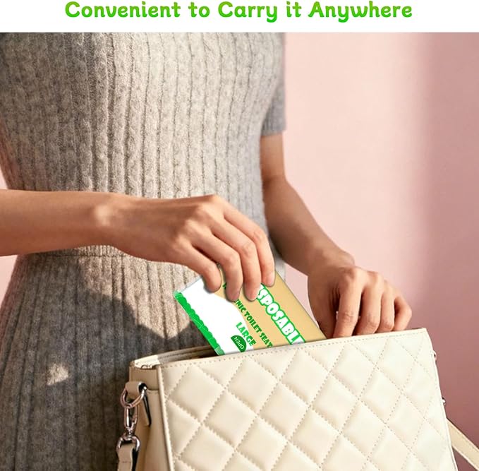 Toilet Seat Cover Disposable Flushable(50 Pcs), XXL Travel Toilet Seat Covers for Adults Kids, Flushable Toilet Paper Cover for Potty Training in Public Restrooms, Airplane, Camping(22 * 16.5in)