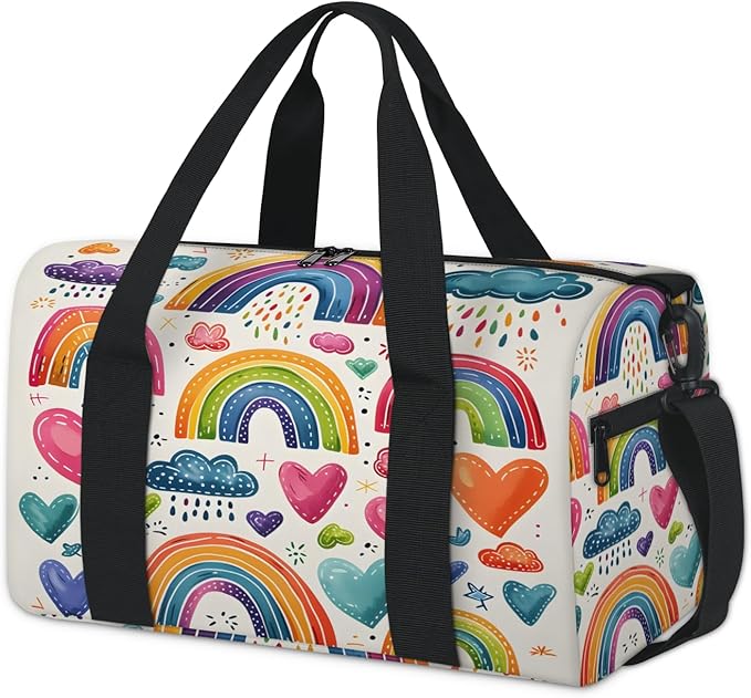 Rainbow Travel Duffle Bag for Women Men, Overnight Weekender Bag, Carry on Tote for Sport Gym