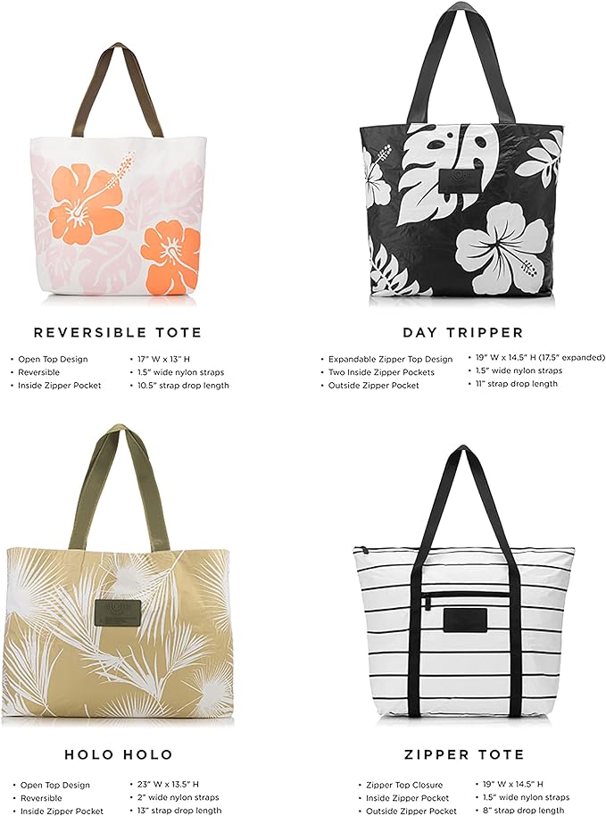 ALOHA Collection Day Tripper Tote | Lightweight, Packable, and Splash-Proof Beach Tote Bag | Easy to Clean