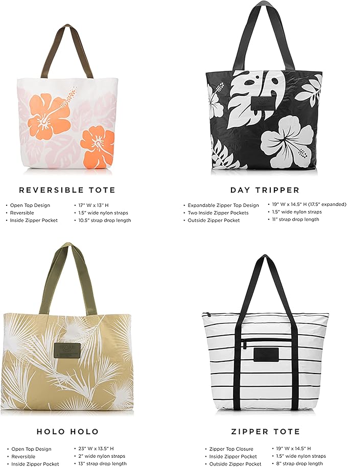 ALOHA Collection Day Tripper Tote | Lightweight, Packable, and Splash-Proof Beach Tote Bag | Easy to Clean