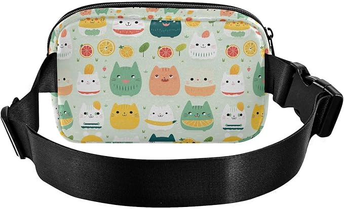 Cute Cat Animal Fanny Pack for Women Men Water Resistant Fashion Waist Packs with Adjustable Strap Belt Bag for Travel Workout Jogging Hiking 21219793