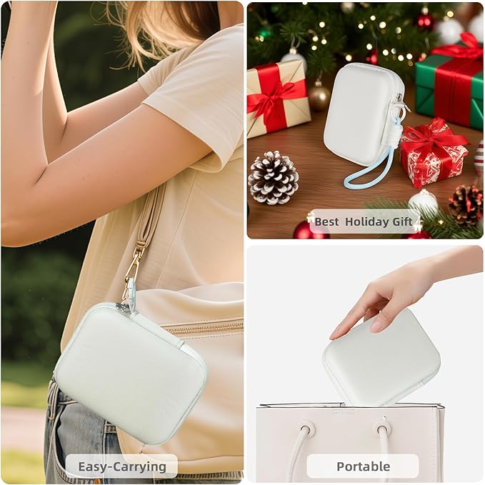 Compact Digital Camera Case: Small Carrying Pouch for Kodak pixpro fz55 fz45, Canon ixus 285 hs elph 360, Nikon s6900, Sony dsc w830, Camkory dc403 ect, Digtal Camera Accessories (White)