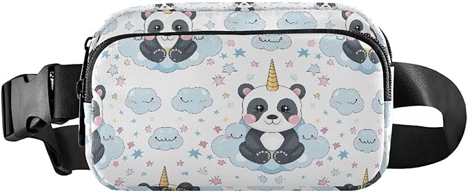 Kawaii Panda Unicorn Fanny Pack for Women Men Water Resistant Fashion Waist Packs with Adjustable Strap Belt Bag for Travel Workout Jogging Hiking 21219077
