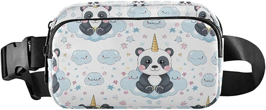 Kawaii Panda Unicorn Fanny Pack for Women Men Water Resistant Fashion Waist Packs with Adjustable Strap Belt Bag for Travel Workout Jogging Hiking 21219077