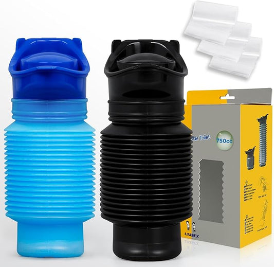 Pee Bottles for Men,Collapsible Urine Bottle with Disposable Replacement Bags,Car Pee Bottle for Men and Women,750ml,Leakproof, Emergency Urinal for Road Trips,Traffic Jams and Camping