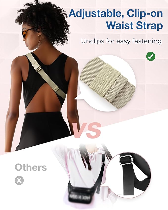 BAGSMART Fanny Packs for Women Small Belt Bag with Adjustable Strap Waist Pack for Running Workout Traveling Hiking, Beige Green