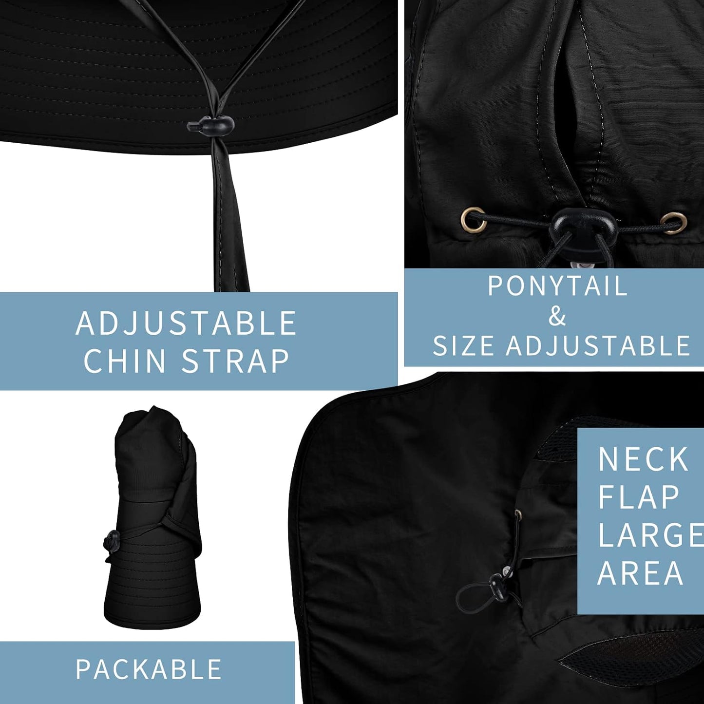 Sun Hat for Men Women with Neck Flap,UPF 50+ UV Protective Hiking Fishing Hats,Wide Brim Sun Hat for Women&Men