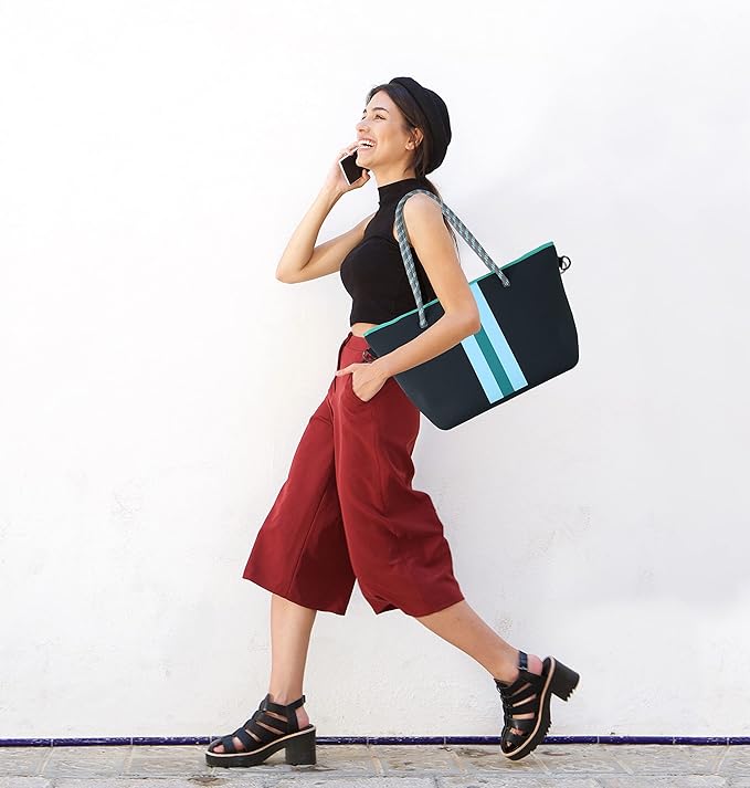 QOGiR Neoprene Multipurpose Beach Bag Tote with Inner Zipper Pocket … … … …