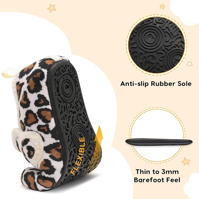 LeIsfIt Toddler Slippers Boys Girls House Shoes Soft Warm Kids House Slippers Slip on Cozy Bedroom Sock Shoes Non-slip Indoor Outdoor Slipper Shoe