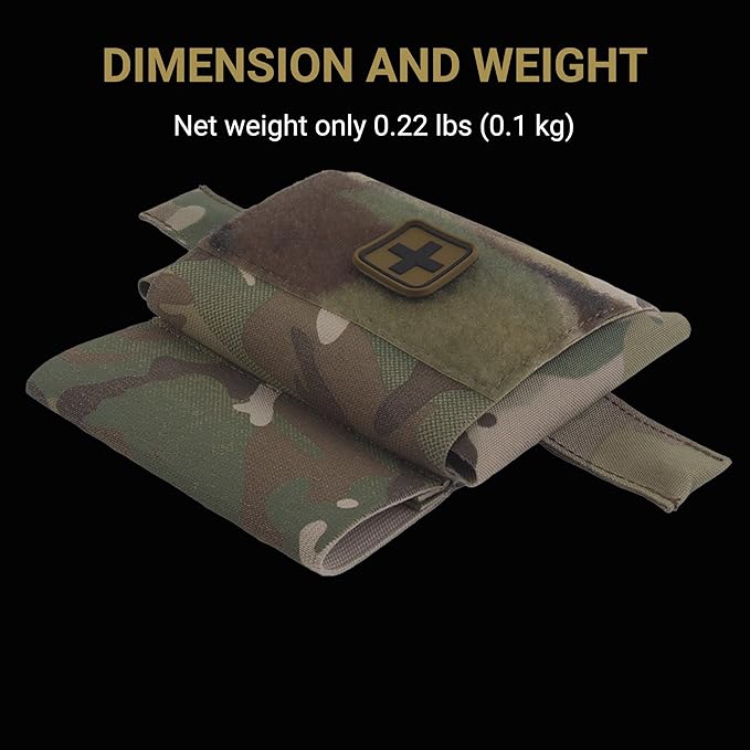 UniPro BP-80-A Small Quick First Aid Kit Pouch MC, 5.5"x3.9"x0.8", MOLLE Compatible, Lightweight & Portable IFAK Pouch for Emergency