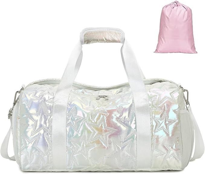 Forestfish Dance Bag For Girls, Small Gym Bag With Shoes Compartment Weekender Overnight Bag For Travel Lightweight Waterproof