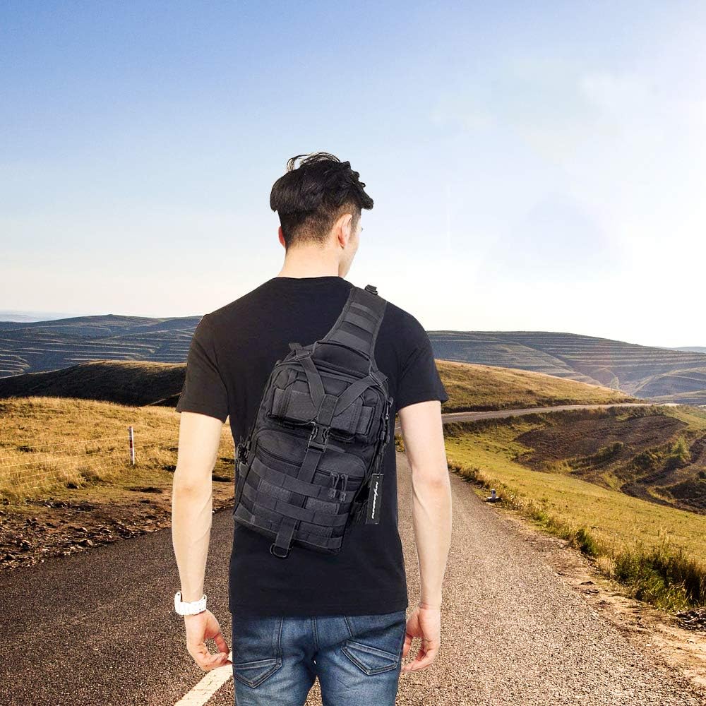 hopopower Tactical Sling Bag Pack Military Rover Shoulder Backpack EDC Assault Range Bag, Water-Resistant