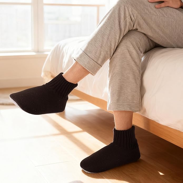 Ultrafun Fuzzy Slipper Socks for Men, Non Slip Warm Plushed Lined Indoor House Socks with Grips Christmas Gifts