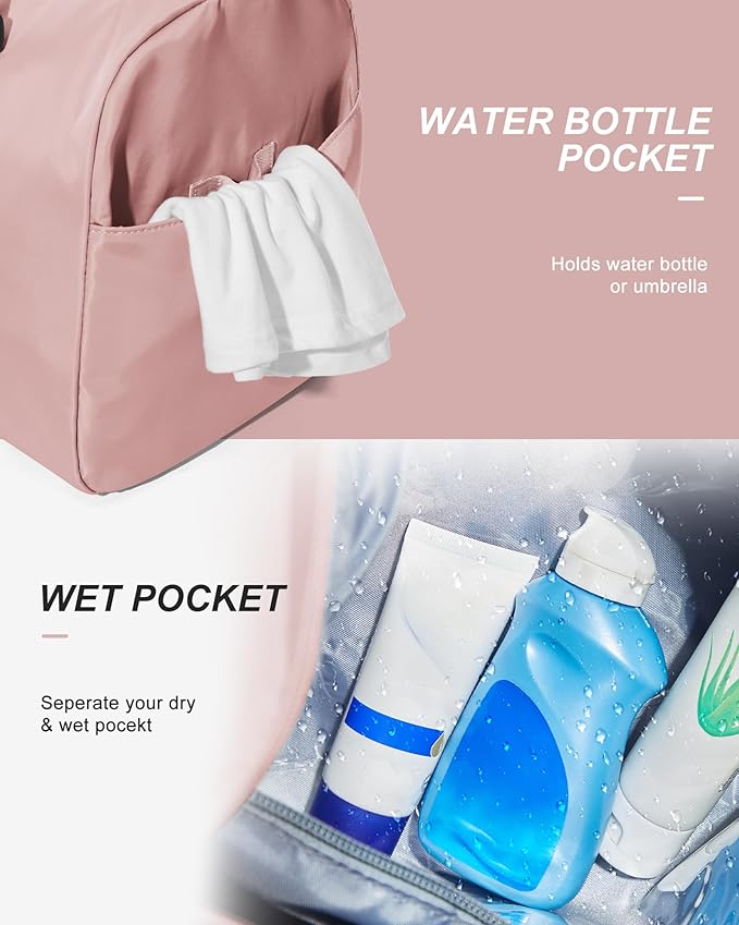 Gym Bag Womens Mens with Shoes Compartment and Wet Pocket Travel Duffel Bags for Women for Plane Sport Gym Tote Bags Swimming Yoga Small Waterproof Weekend Overnight Carry on Bag Hospital Holdalls