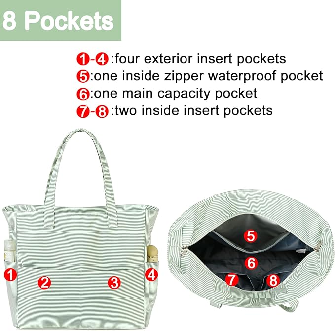 Bluboon Beach Bags for Women, Large Waterproof Tote Bag With Wet Compartment for Pool Weekender Travel Gym