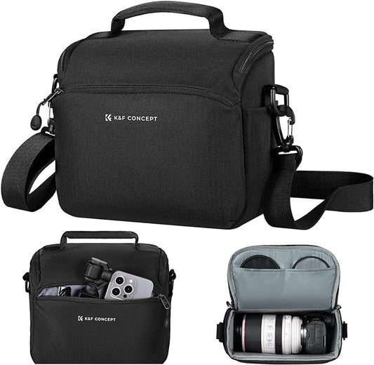K&F CONCEPT Camera Sling Bag Small Crossbody Camera Case DSLR/SLR/Cute Compact Shoulder Photography Bags for Photographers