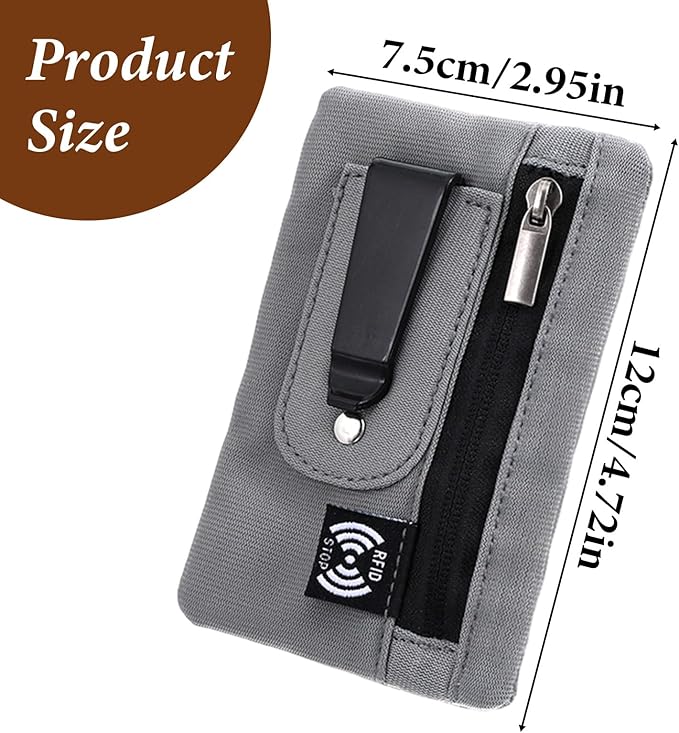 Blocking Clip Stash Pocket, Hidden Wallet, Slim Rfid Lined Wallet Clip Belt, Rfid Blocking Hidden Travel Belt Wallets For Cash Cards Security Organization
