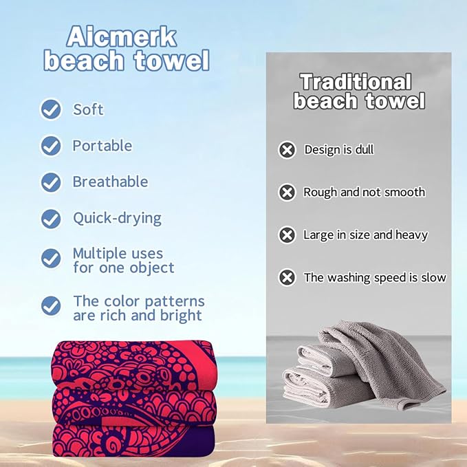 Flamingo Beach Towel - 30x60 Inch Fast Dry Microfiber Towel, Lightweight & Versatile for Beach, Pool, Yoga, Travel, Ideal as Beach Blanket & Vacation Essential