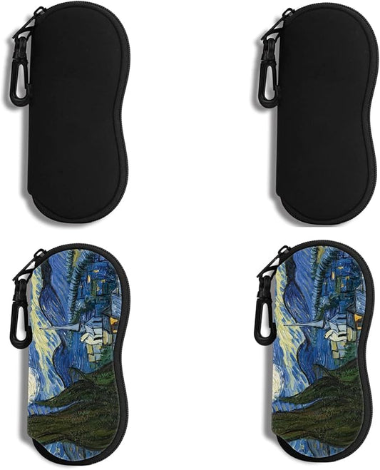 Hion Sunglasses Soft Case Ultra Light Neoprene Zipper Eyeglass Case With Belt Clip