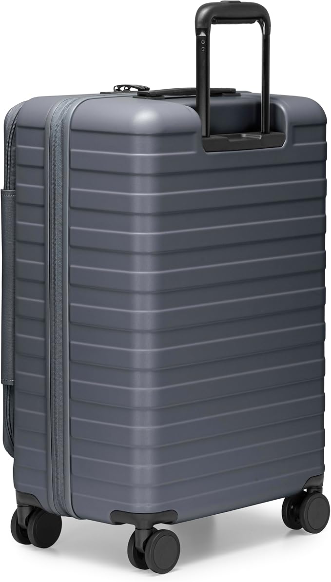 Traveler's Choice Novia Top Opening Expandable Polycarbonate Luggage with Spinner Wheels, Slate Blue, 25-Inch Medium