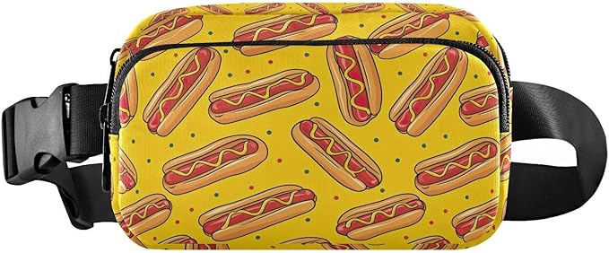 Funny Hot Dog Fanny Pack for Women Men Water Resistant Fashion Waist Packs with Adjustable Strap Belt Bag for Travel Workout Jogging Hiking 21220332