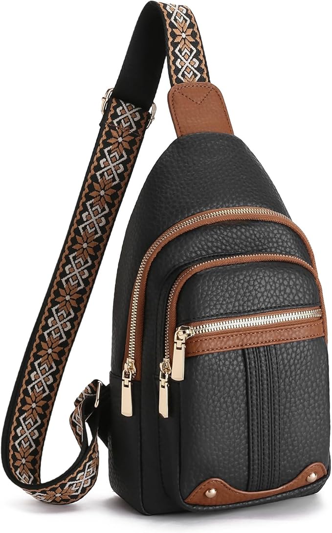 GAEKEAO Sling Bag for Women Crossbody Bags Fanny Pack Vegan Leather Chest Bag Travel Shoulder Belt Purse Backpack Gifts