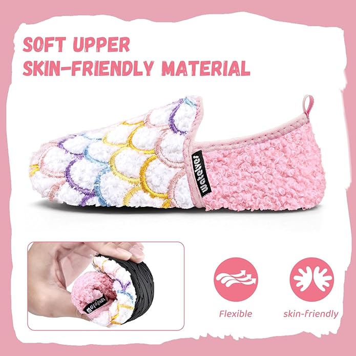 WateLves Kids Toddler Slippers Boys Girls House Shoes Slip on Sock Slippers Lightweight Winter Indoor Outdoor Walking Shoes