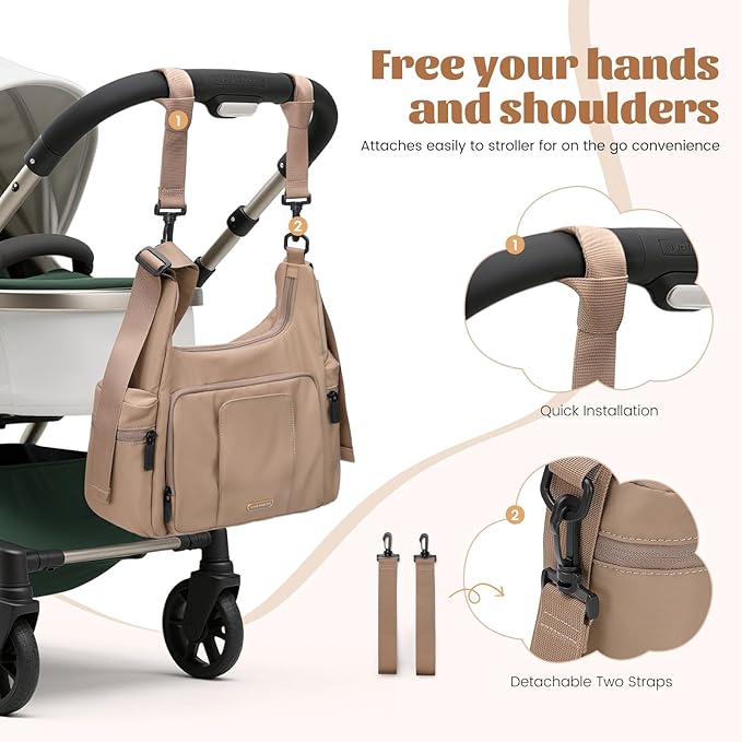 14L Puffer Diaper Bag Tote, Large Capacity Travel Diaper bags, Crossbody Hospital Bag for mom