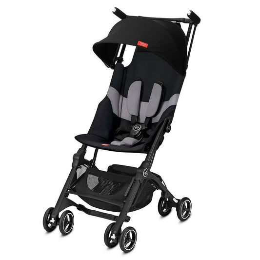 gb Pockit+ All-Terrain, Ultra Compact Lightweight Travel Stroller with Canopy and Reclining Seat in Velvet Black